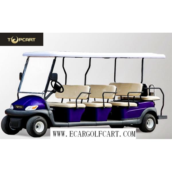 Yellow 12 Passenger Golf Cart , Electric Shuttle Bus For Tourist Resort