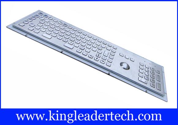 Teclado de aço inoxidável da montagem do painel do quiosque com Trackball, chaves do FN e teclado do número