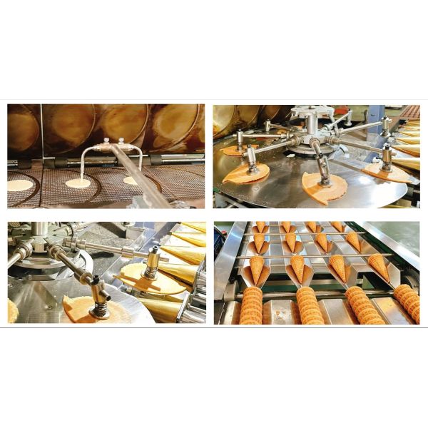 Automatic Ice Cream Sugar Cone Baking Machine Ideal for medium Volume Continuous Production