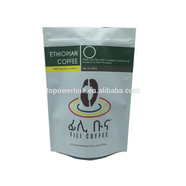 Matte Finish Foil Lined Stand Up Zipper Packaging Bag 500g Coffee Bag