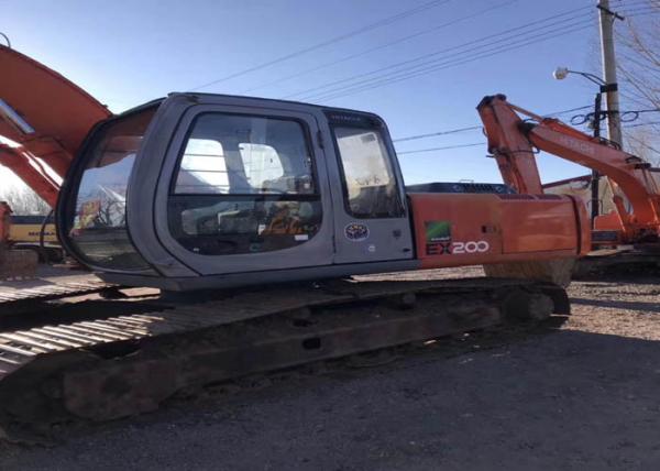 Máquina escavadora EX200/EX200-5 de Hitachi da segunda mão, máquina escavadora hidráulica usada da esteira rolante