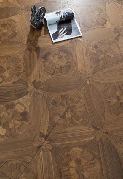 Noble Pattern Walnut Panel Engineered Wood Flooring, 600 x 600MM