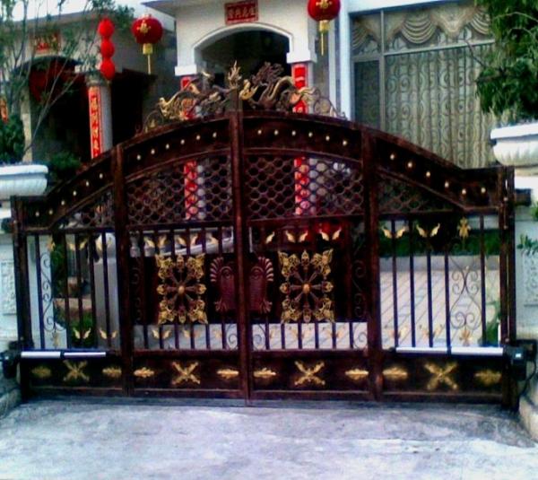 Decorotive Morden Cast Iron Door Residential Wrought Iron Electric Gates