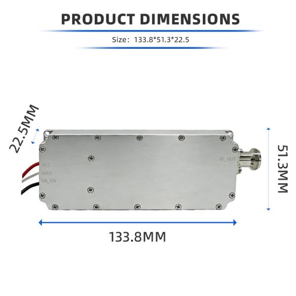 Factory Supply GaN Wideband RF Power Amplifier Module 80W, 6000-7500MHz for Drone Signal Blocker and Key Module for UAV Defense FPV Interference and Anti-Espionage Systems