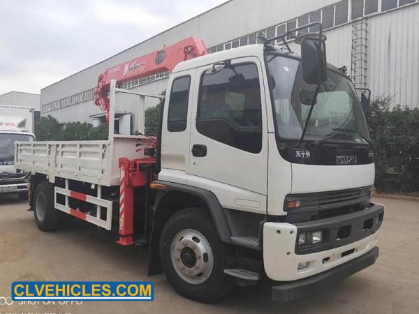 205hp 6.3 Ton FTR ISUZU Truck Mounted Crane 10m Straight Lifting
