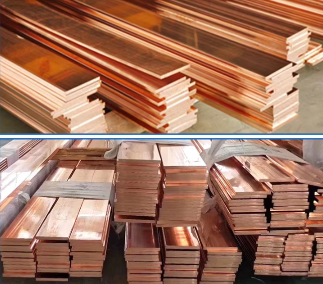 custom 99.9% Pure Copper Flat Bus Bar C11000 Copper Bars 25x3mm 