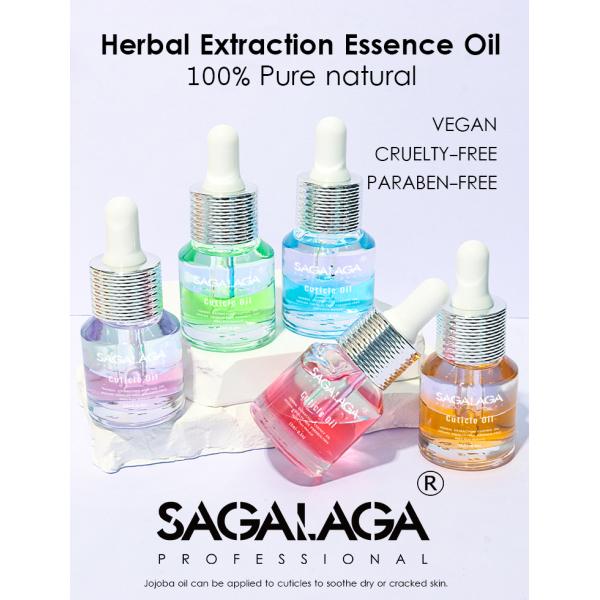 SAGALAGA 13 Scented Glass Nail Cuticle Oil 15ML Bottle With Dropper Amazing Double Layer Moisturizing Oil for Dry Cuticles