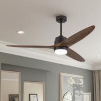 Energy-Efficient Long-Lasting: 52-Inch Solid Wood Ceiling Fan with LED Lighting and Brushless DC Motor