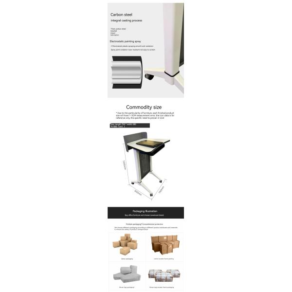 Eco-friendly Modern Design Mobile Classroom Lectern Stand for Church Speech Podium