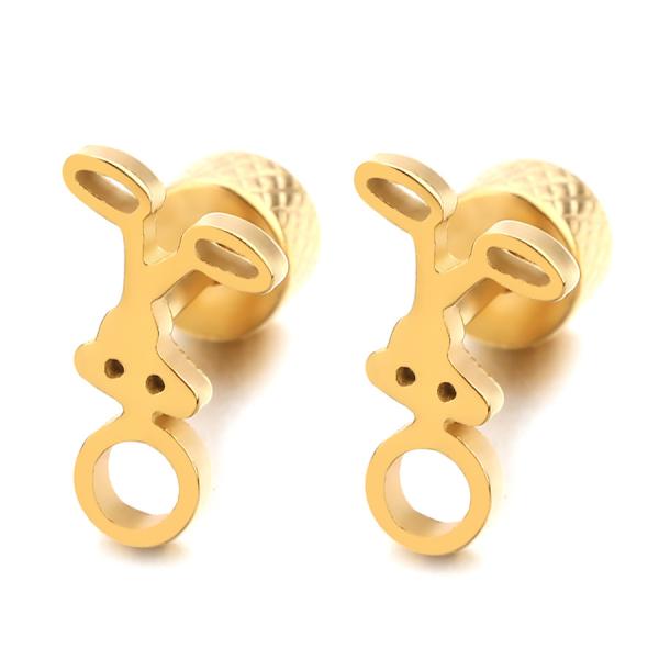 Fashion gold plate stud earrings rabbit shaped earring for women