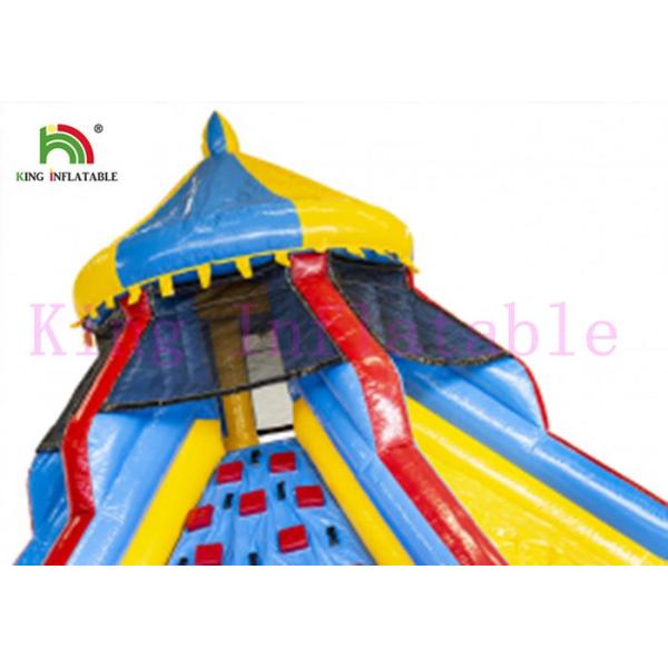 Do carrossel colorido da explosão do PVC corrediça seca da torre da corrediça com a parede de escalada para crianças