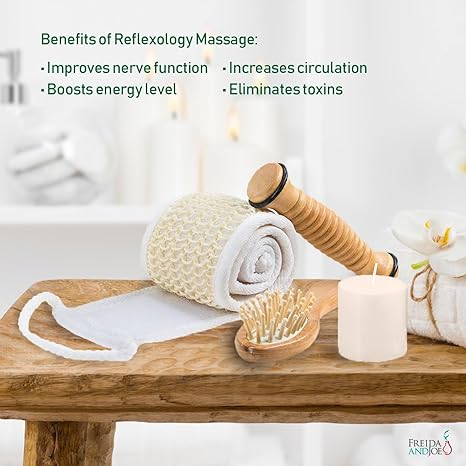 Silk-screen Printed Wooden Massage Reflexology Kit for Body Relaxation Rejuvenation