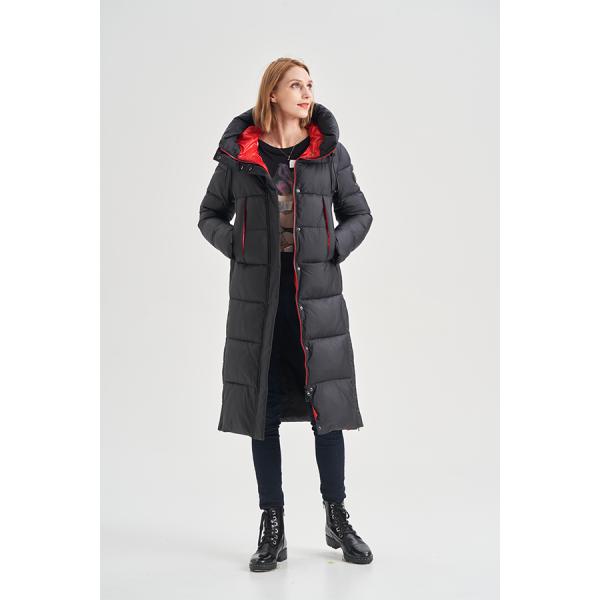 FODARLLOY Ladies Warm Hooded Cotton-Padded Clothes Women Slim Long Down Winter Jackets Women Water Repellent Puffer Coats