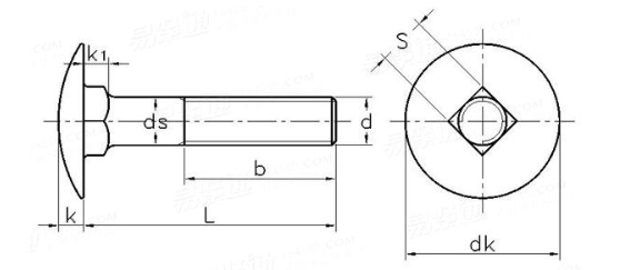 Cup Head Square Neck Bolts DIN603 Grade 4.8 Carriage Bolt Long Life Time