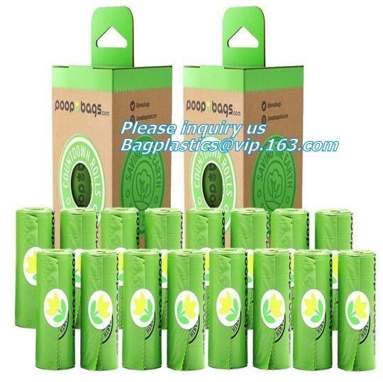 pet garbage bags/pet waster bags/high quality compostable dog poop bags, cornstarch 100% compostable biodegradable dog p
