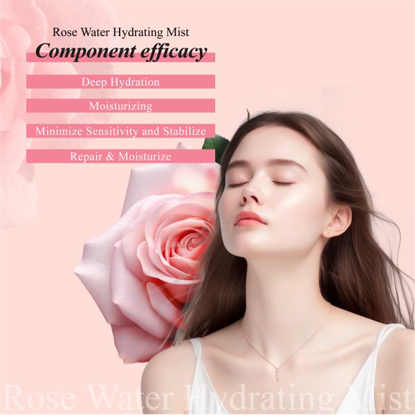 High Quality Organic Rose Water Facial Toner Moisturizing Spray Anti-Aging Private Label Face Care Skin Care Products Free