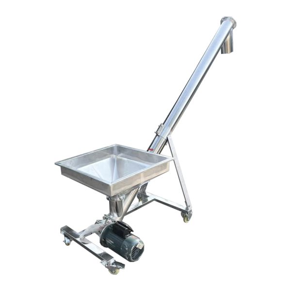 Customized Stainless Steel Screw Conveyor with Hopper for Food Grade Material Handling