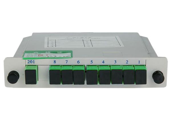 Fiber Optic Splitter Single Mode , Cassette Type 1x8 Plc Splitter SC APC