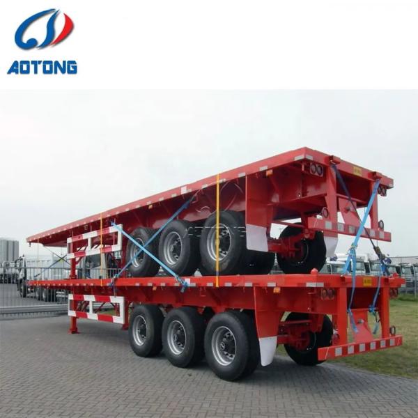 Customer Request Container Trailer 2 Axle 3 Axle 20FT 40 Ft Flat Bed Flatbed Trailer