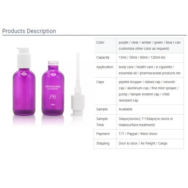 30ml Amber Boston Bottle White Pump Sprayer Glass Essential Oil Bottle