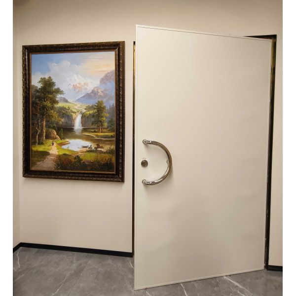 Manual Locking RF Shielded Doors with 100 dB Shielding Effectiveness and Non-Magnetic Materials for MRI Suites