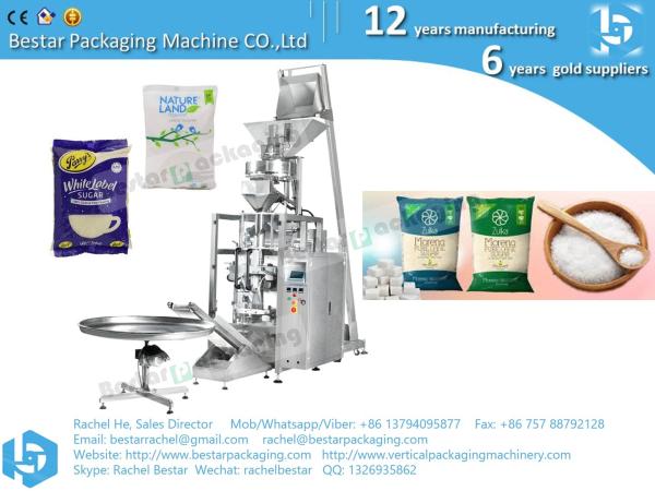 Sugar weighing packing machine with 14 heads weigher and TTO printer BSTV-450AZ