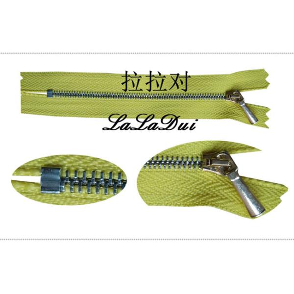 Cyan Blue Tape Metal Zippers For Purses , Modern Wallet Bulk Metal Zippers