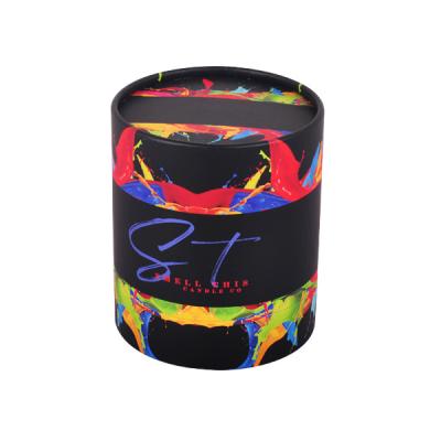 Black Circular Cardboard Paper Tube CMYK Printing Recyclable For Tea Packaging