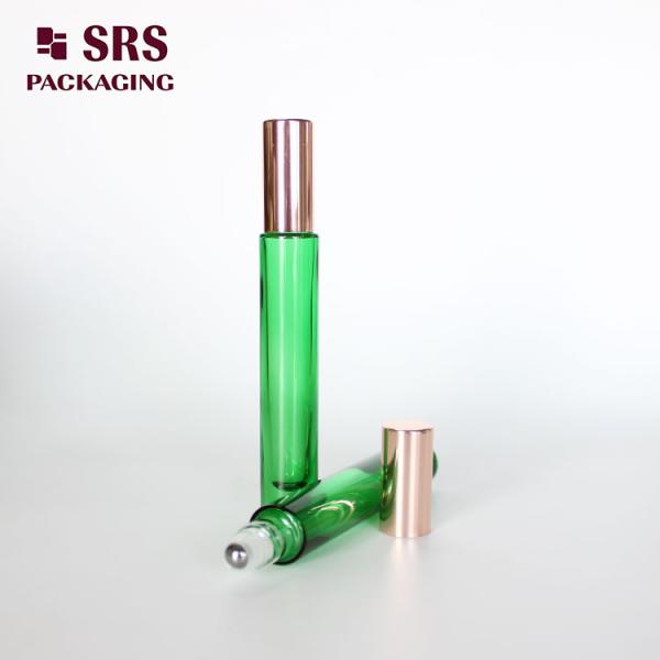 10ml clear green thick wall glass roll on bottle for perfume oil