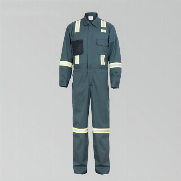 88% Cotton 12% Nylon Safety Coverall Suit NFPA 70E and 2112 Certified with 360° Reflective Stripe