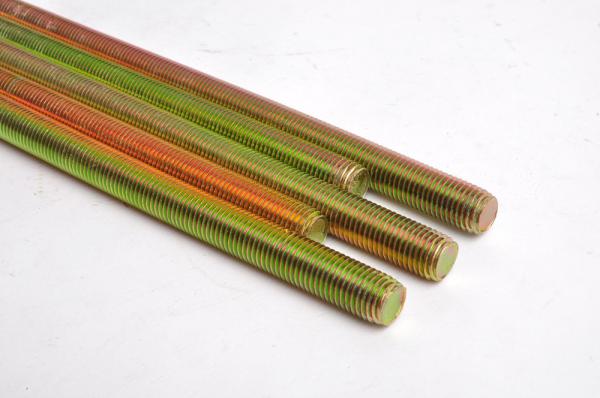 Left Hand All Thread Rod High Holding Power Yellow Surface Easy Install