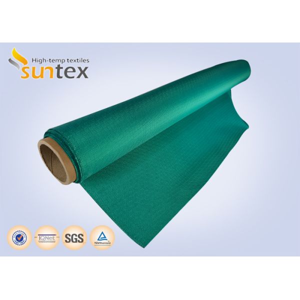 Red Color Acrylic Coated Fire Resistant Fiberglass Fabric With 550 Degree C Temperature Resistance And Easy To Handle Cut And Sew For Fireproof Curtains And Blankets