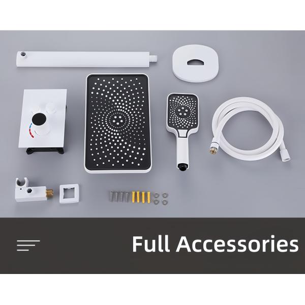 Chrome Concealed Valve Showers Digital Display Two Outlets Multi Modes Spray Brass Body