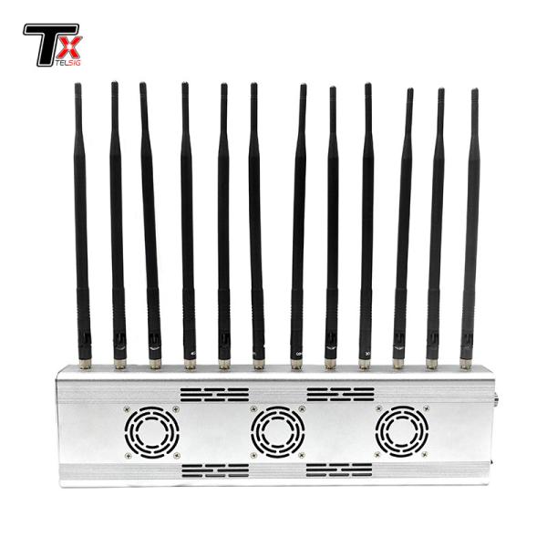 12 Way WiFi 4G 5G Signal  Jammer Radius 5 - 40 Meter For Concert