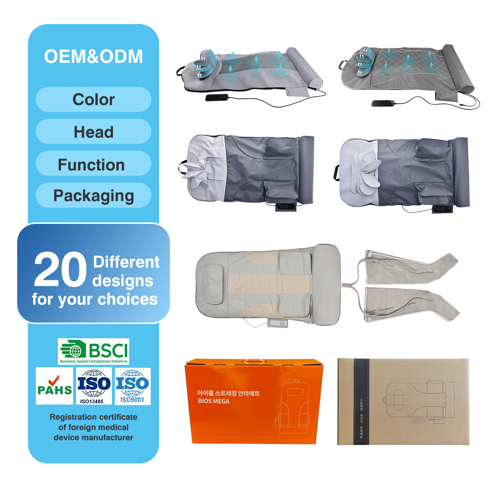 Pneumatic Massage Mattress with 4 Massage Modes and Air Compression for Full Body Relaxation at 12V Power