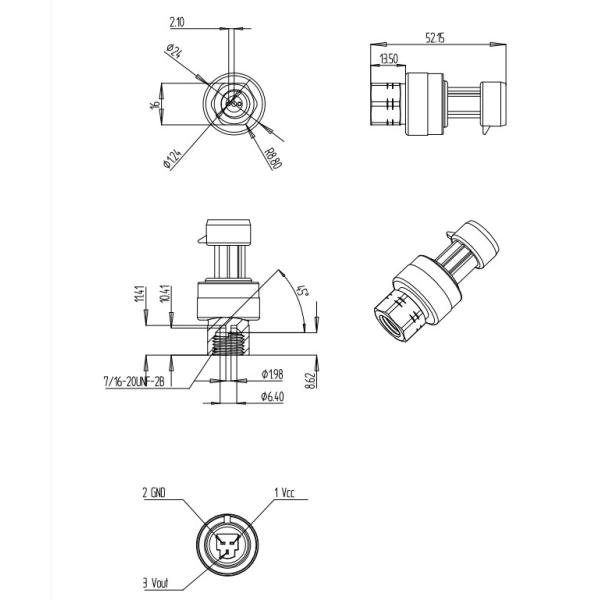 электронный датчик воздушного давления 6MPa датчик давления 5 вольт для кондиционирования воздуха