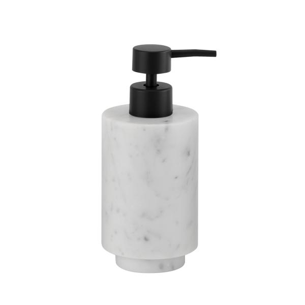 Round Kalala White Marble Bathroom Accessories Sets Marble Soap Dispenser Set With Based
