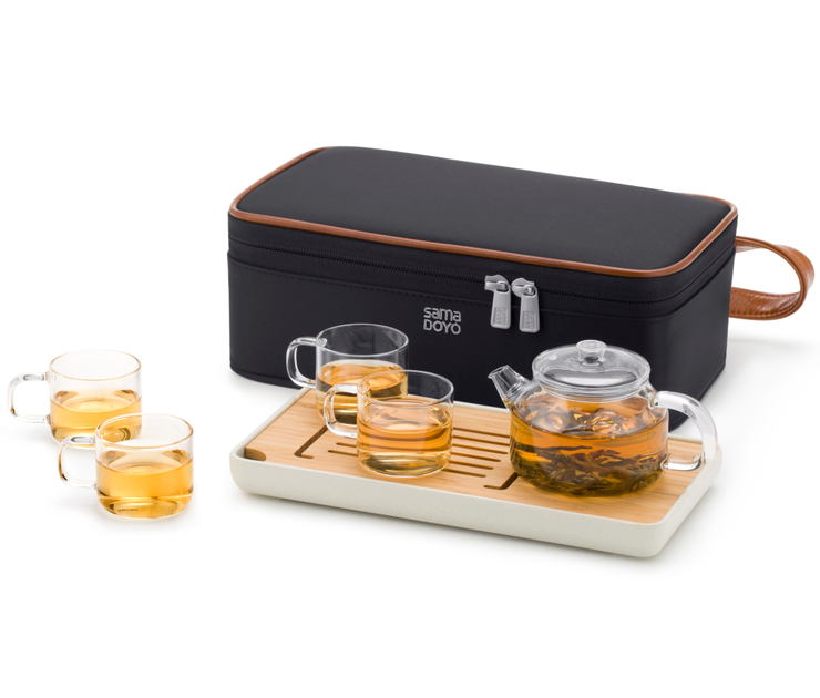 Hot Sale Household Filter Drinkware High Borosilicate Teapot Glass Cup Set Glass Tea Pot with Tea Serving Tray