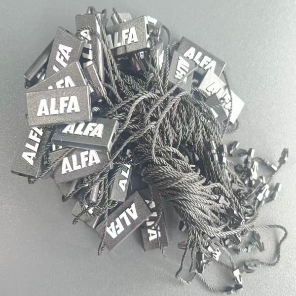 Hanging Tags Black Hang Tag String Style 0.1 Ounces Lightweight Strong Material for Apparel Labeling and Merchandise Tags