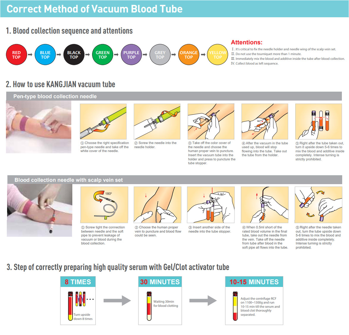 No Additive Disposable Vacuum Blood Collection Tube