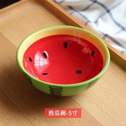 Creative Hand Painted Baking Ceramic Bowl , Watermelon Pattern Porcelain Ice Cream Bowls
