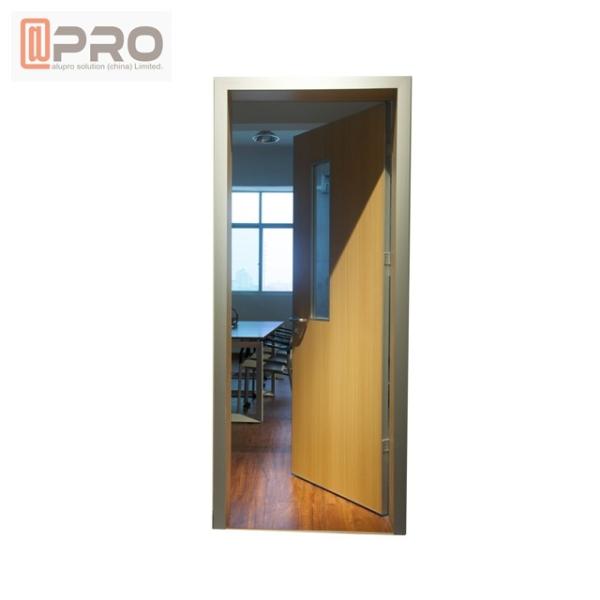 Portas articuladas de alumínio residenciais feitas sob encomenda, porta de vidro à prova de balas da segurança do único caixilho