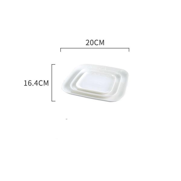 Белые керамические квадратные тарелки прочный фарфоровый десертная тарелка для дома