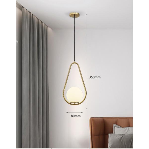 Drop Shaped LED Pendant Light Single Headed 180*350mm Living Room Pendant Light