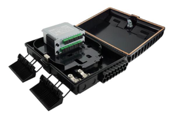 Black Maximum 16Core Fiber Optic Distribution Box SGS Certificate Ftth Junction Box