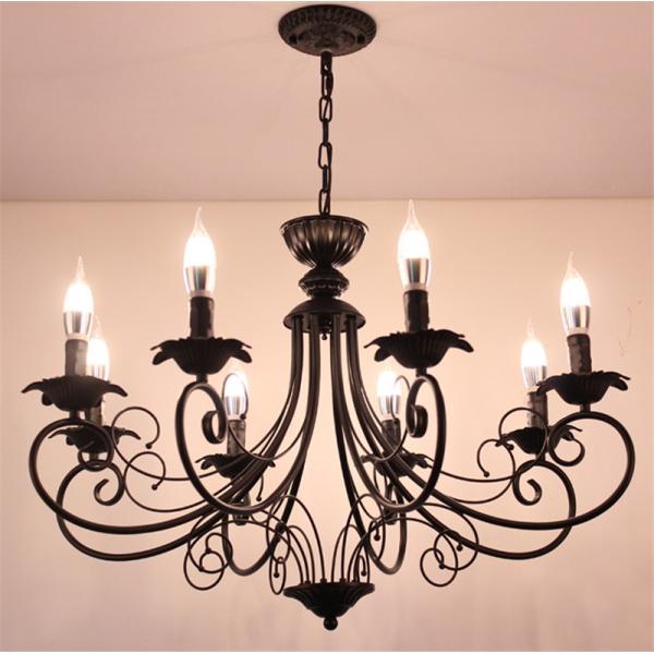 Vintage Loft Retro Chandelier Beige Black Color Vintage lustre American Candle Chandelier(WH-CI-146)
