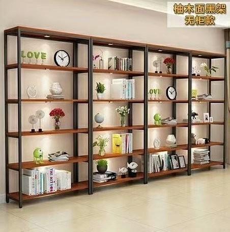 Stable Industrial Metal And Wood Bookcase , Metal And Wood Open Shelving
