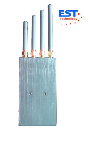 Silver DCS / PHS Portable Cell Phone Jammer EST-808KE , 1 - 10m Jamming Range