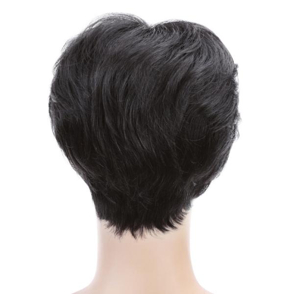 100% Human Hair Full Head Vietnam Black Very Short Cut Indian Hair Wigs for Asian Men