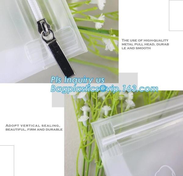 slider bag /clear waterproof cosmetic packaging bag, slider bag plastic zipper bag vinyl cosmetic bag, cosmetic clear me